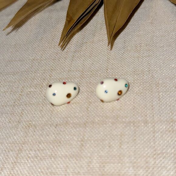 Diamond bean earrings M508 - Picture 2 of 5